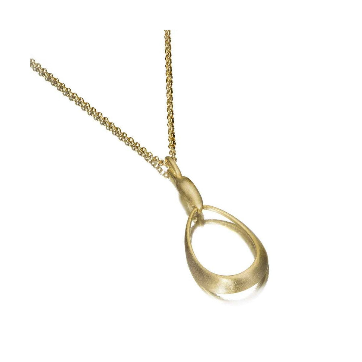 18k Vermeil Satin Oval Drop Necklace CG120-51/OM