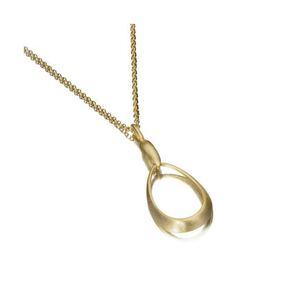 18k Vermeil Satin Oval Drop Necklace CG120-51/OM