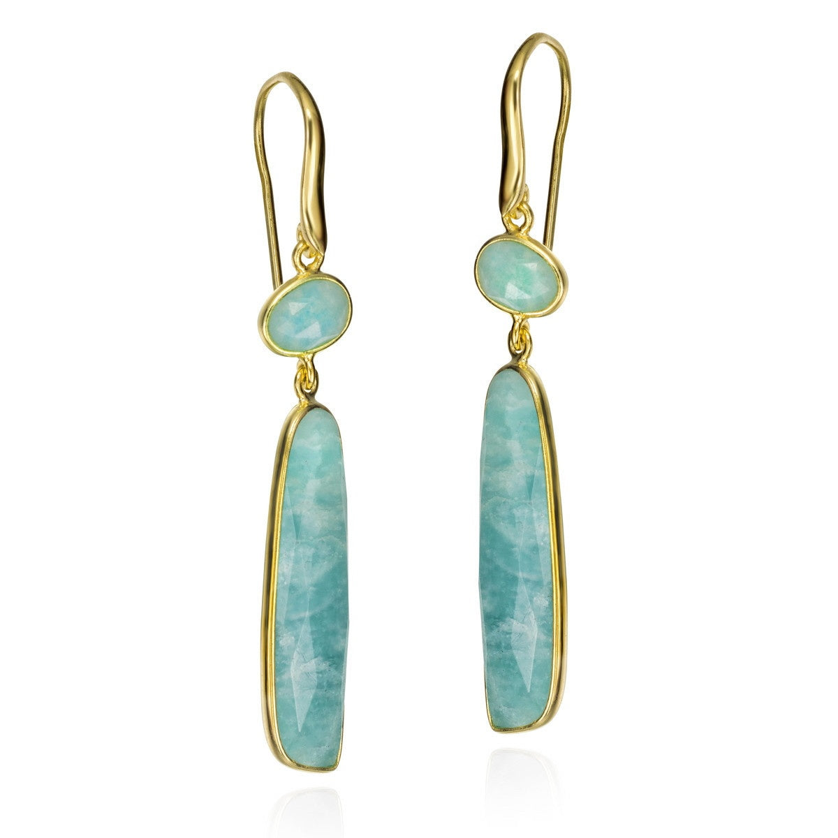 18k Vermeil Amazonite Atlas Earring PE129- 3288/AZO