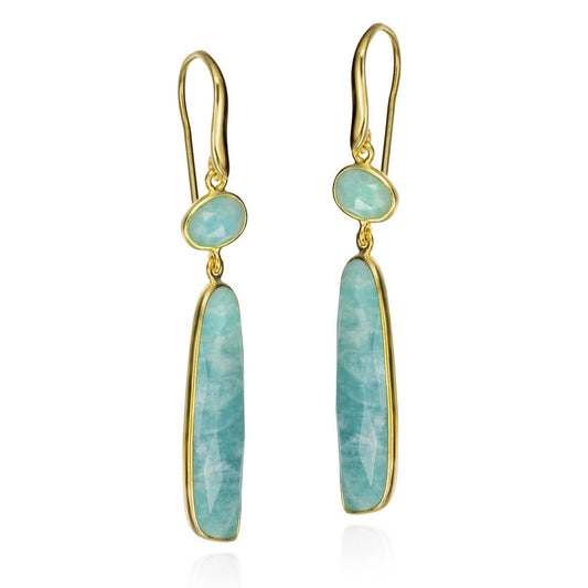 18k Vermeil Amazonite Atlas Earring PE129- 3288/AZO