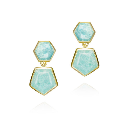18k Vermeil Amazonite Geometric Earring PE129-3296/AZO