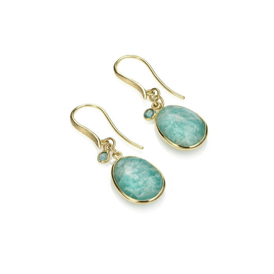 18k Vermeil Amazonite & Apatite Earring PE-129-900JAZO