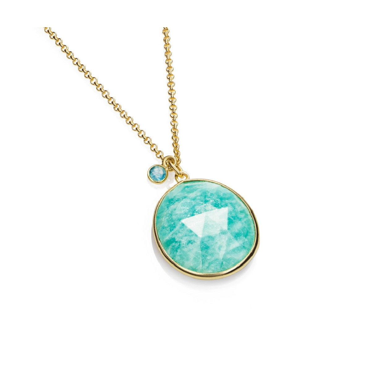 18k Vermeil Amazonite & Apatite Necklace CG-129- 900JAZO