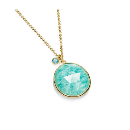 18k Vermeil Amazonite & Apatite Necklace CG-129- 900JAZO
