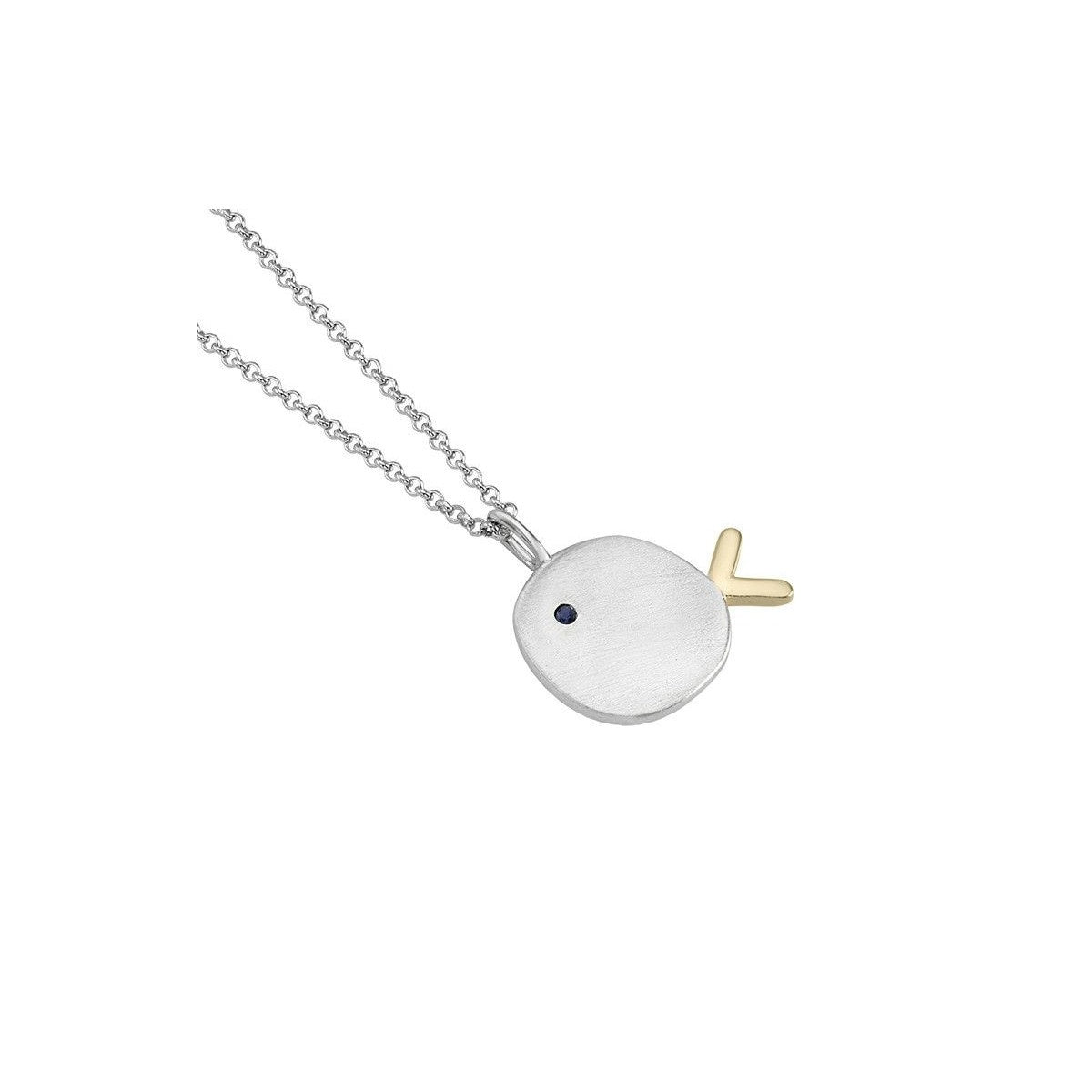 SS/18k Vermeil Fish Necklace CG120-6900/O
