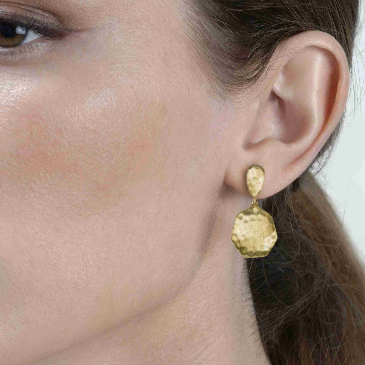 18k Vermeil Hammered Dangle Earring PE129-28/OM