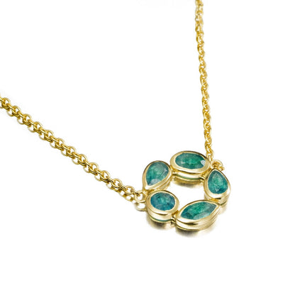 18k Vermeil Apatite Flower Necklace CL129-022/APO -18"