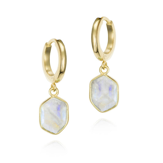18k Vermeil Moonstone Hexagon Dangle PE129-83/ESO