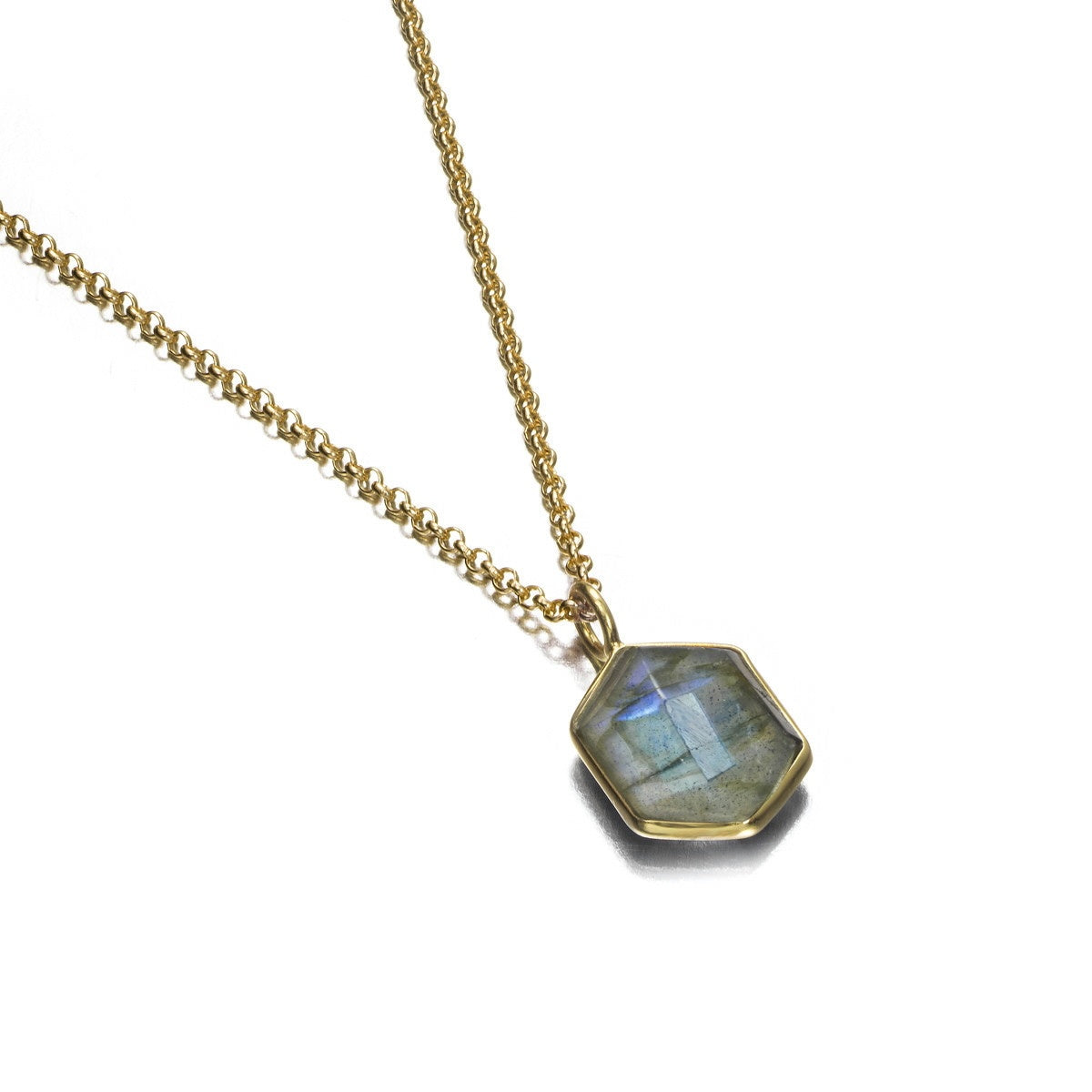 18k Vermeil Labradorite Geo Necklace CG129-5/ LO