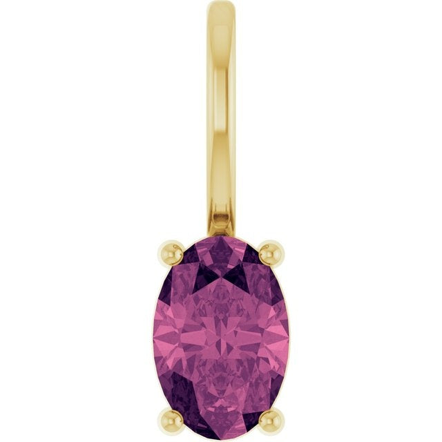 14kY 5x3mm Pink Tourmaline Pendant 88601
