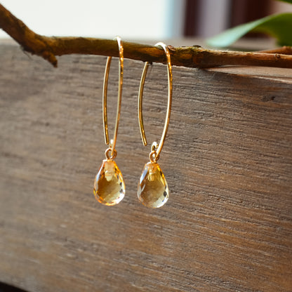 14kY Citrine Simple Sweep Earring 13462CI