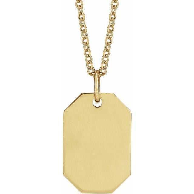 14kY Engravable Dog Tag Necklace 87365