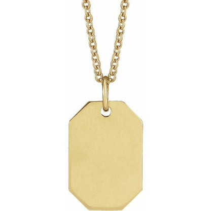 14kY Engravable Dog Tag Necklace 87365