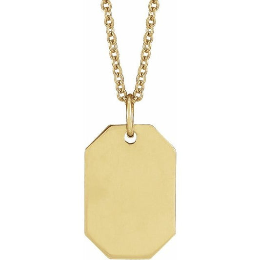 14kY Engravable Dog Tag Necklace 87365