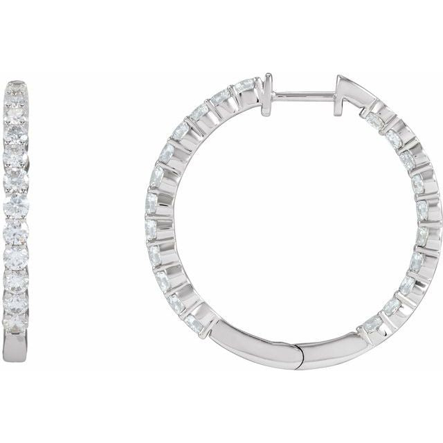 14kW 3cttw LAB Diamond Inside-Outside Hoop 653631