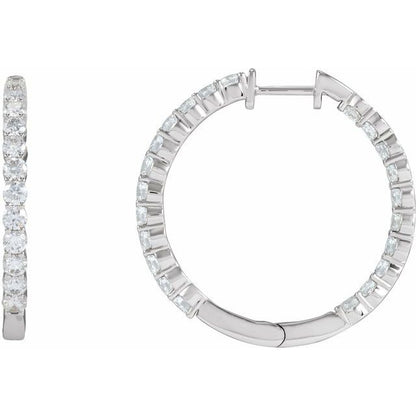 14kW 3cttw LAB Diamond Inside-Outside Hoop 653631