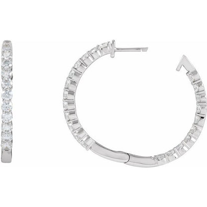 14kW 3cttw LAB Diamond Inside-Outside Hoop 653631