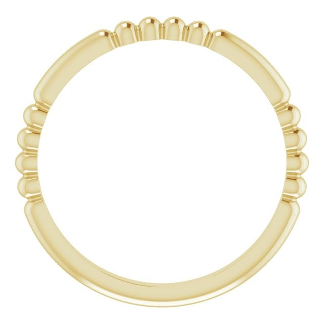 14kY Beaded Stackable Ring 51779 - 7