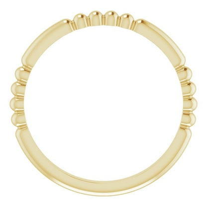 14kY Beaded Stackable Ring 51779 - 7