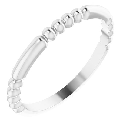 SS Beaded Stackable Ring 51779 - 7.5