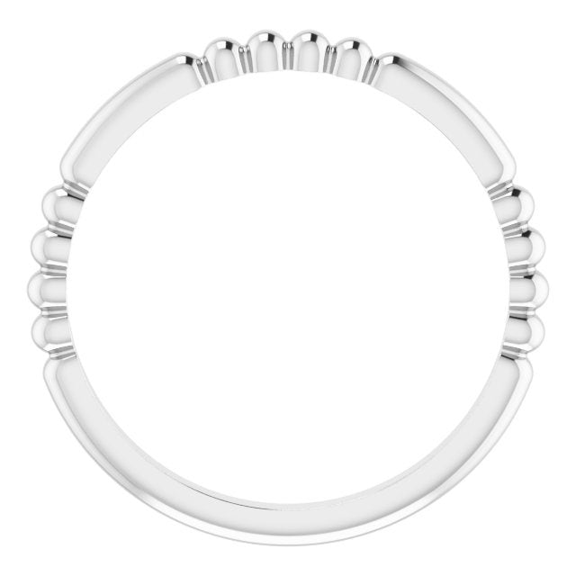 SS Beaded Stackable Ring 51779 - 7.5