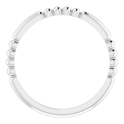 SS Beaded Stackable Ring 51779 - 7.5