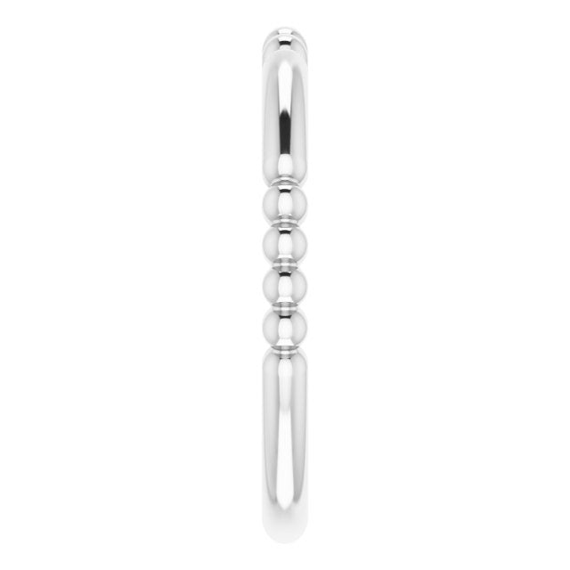 SS Beaded Stackable Ring 51779 - 7.5