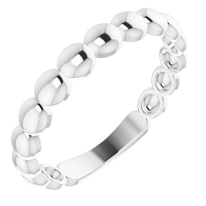 SS Beaded Bubble Stackable Ring 51636 - 7