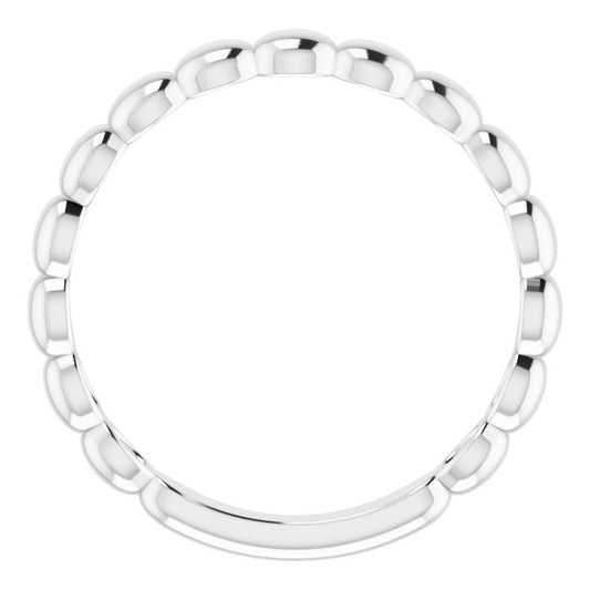 SS Beaded Bubble Stackable Ring 51636 - 7