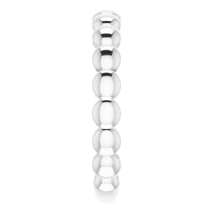 SS Beaded Bubble Stackable Ring 51636 - 7