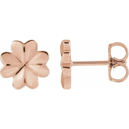 14kR 8mm Four Leaf Clover Stud 88814