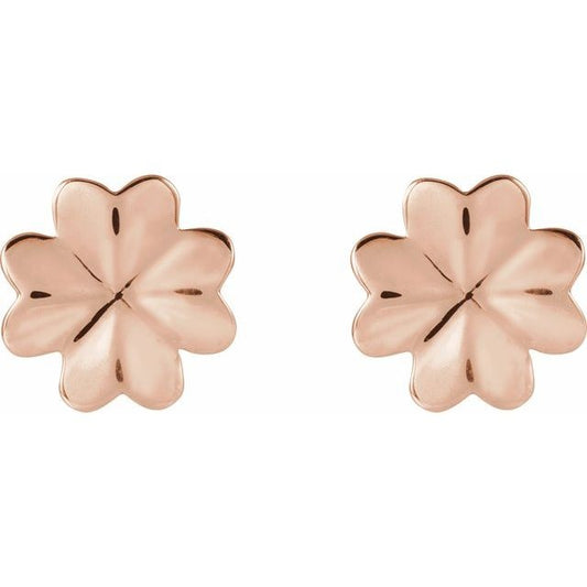 14kR 8mm Four Leaf Clover Stud 88814