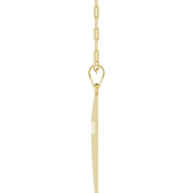 14kY 21x9.7mm Cross Paperclip Necklace R50064 - 18"
