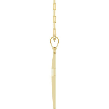 14kY 21x9.7mm Cross Paperclip Necklace R50064 - 18"