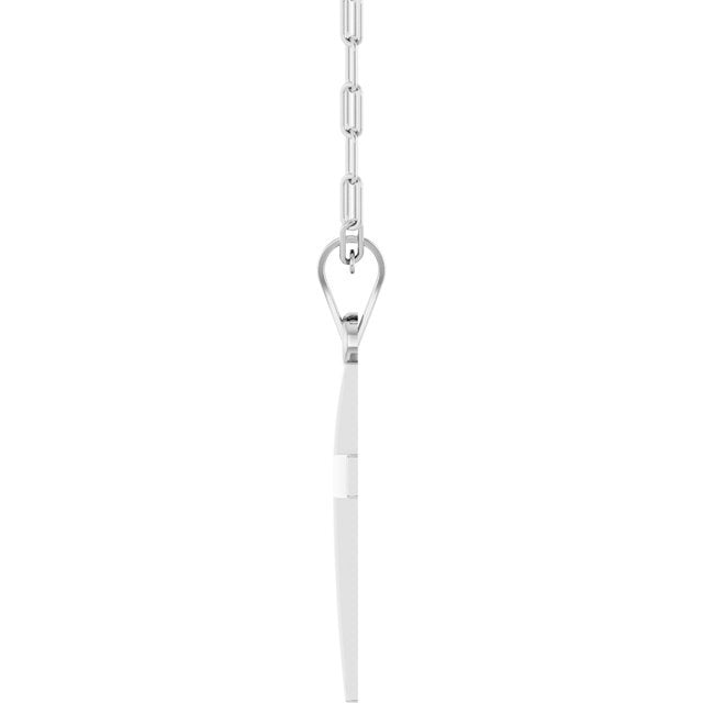 SS 23.7x11.5mm Cross Paperclip Necklace R50064 - 18"