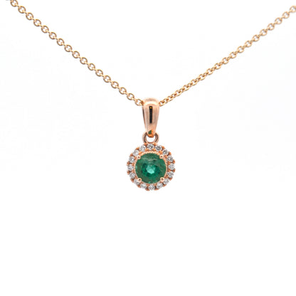 14kY .38ct Emerald .07cttw Diamond Pendant TPQ7120NE