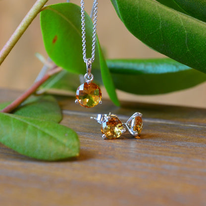 14kW 1.36ct Citrine 3-Prong Stud 29501-6 - ECI