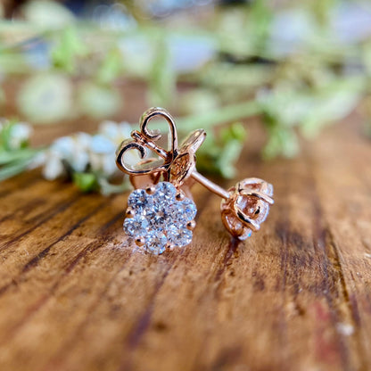 14kR .55cttw Diamond Cluster Earring E1075P