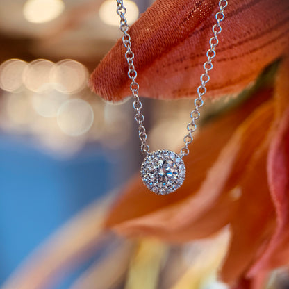 14kW .46cttw Dia Halo Necklace SC55005460-15-18