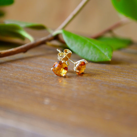14kY 1.36ct Citrine 3-Prong Stud 29500-6 - ECI