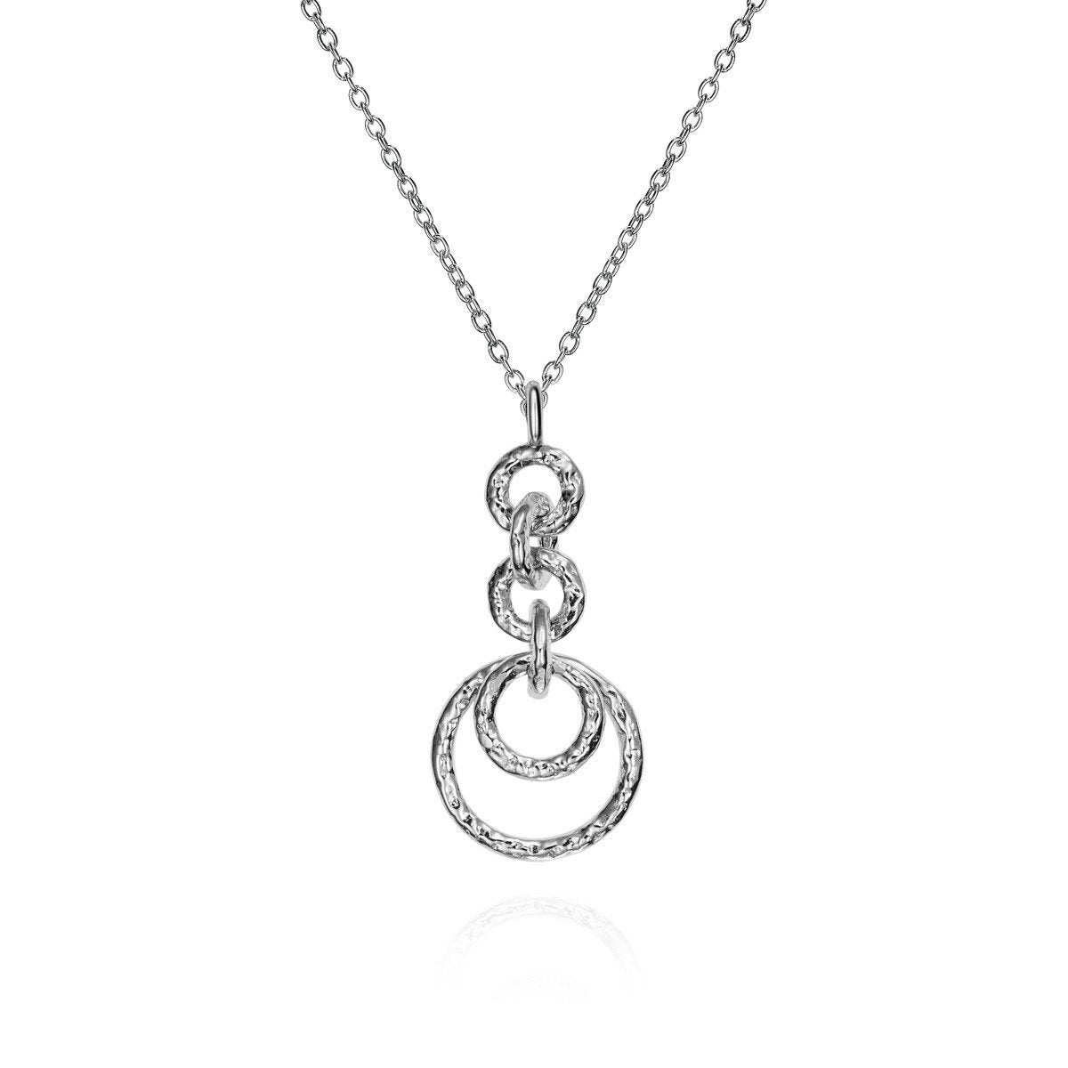 SS Interlocking Ring Drop Necklace CG20 - 7756/H
