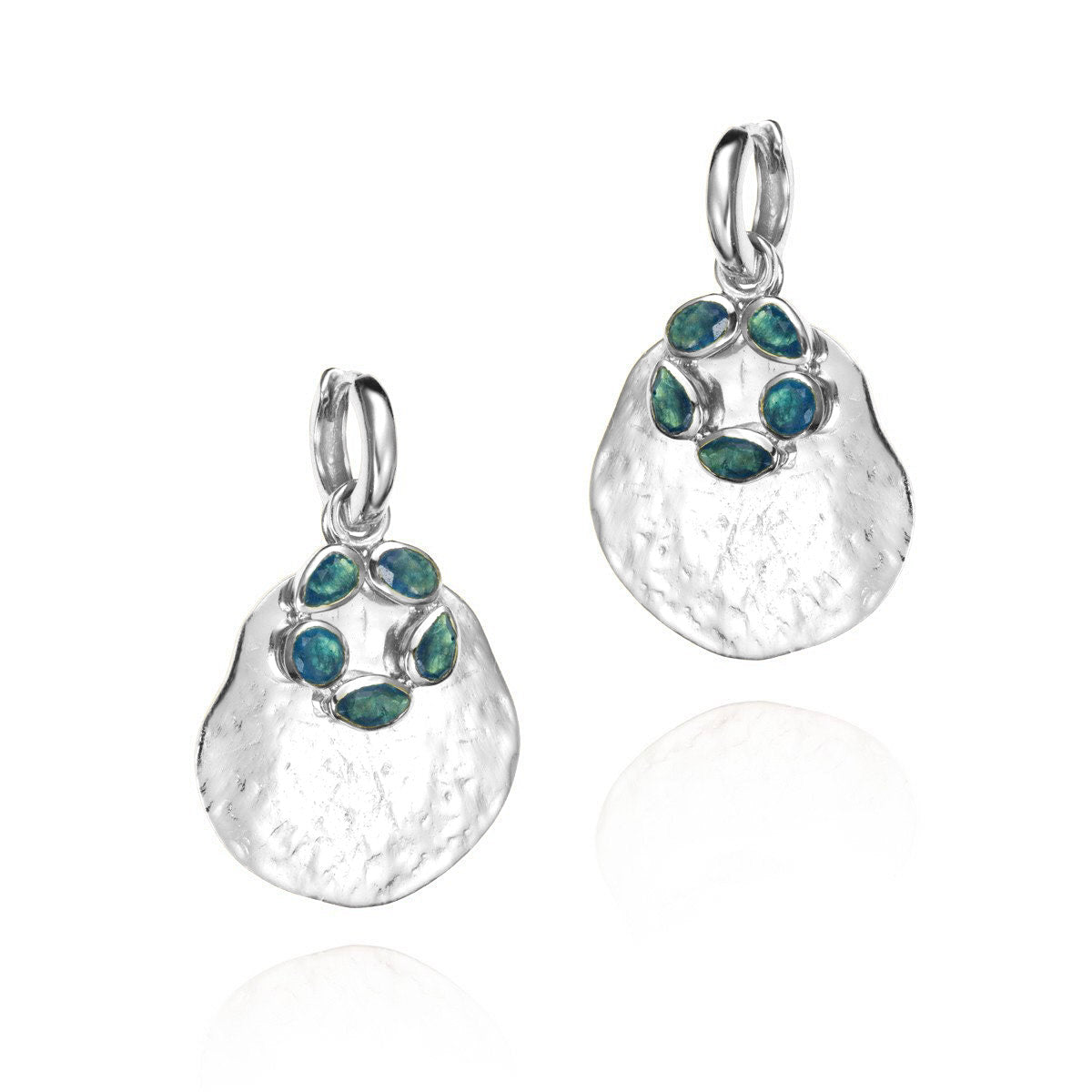 SS Apatite Flower Disc Dangle Earring PE29 - 75/HAP