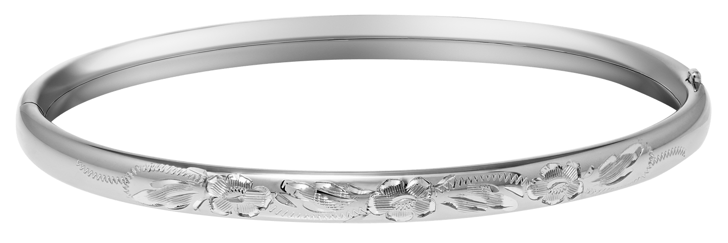 SS Engraved Floral Bracelet PM239
