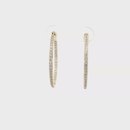 14kY .96cttw Diamond Hoop E0674