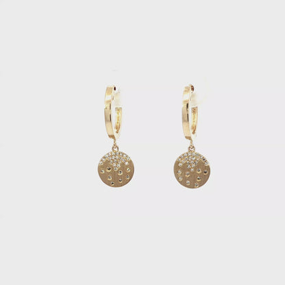 14kY .14cttw Diamond Disc Dangle Earring AE86300D-801Y