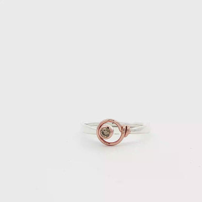 SS/RG .10ct Champagne Dia Saratoga Ring RI34240-7