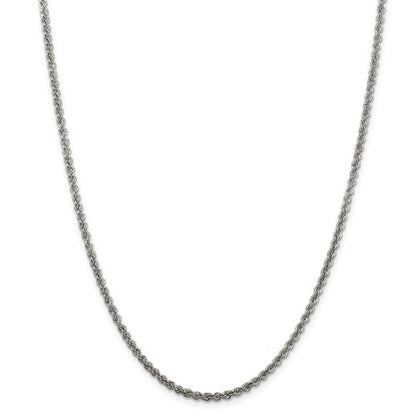 SS 2.5mm Solid Rope Chain QDR050-24
