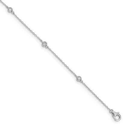 SS Bezel CZ Station Anklet QG4726-9