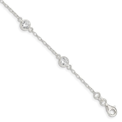 SS CZ Station Bracelet QX936CZ-7.5