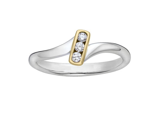 SS/YG .09cttw Diamond Aurora Ring RI82240D-8